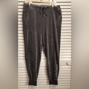 DKNY Women’s Charcoal Velour Jogger Sweatpants